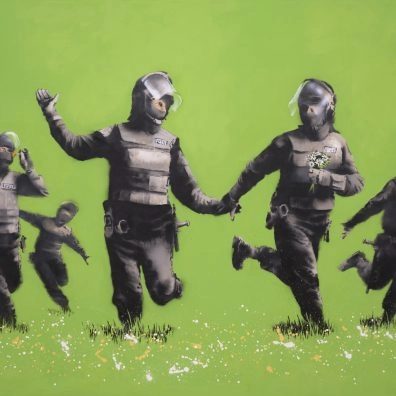 Banksy artwork at Moco Museum London